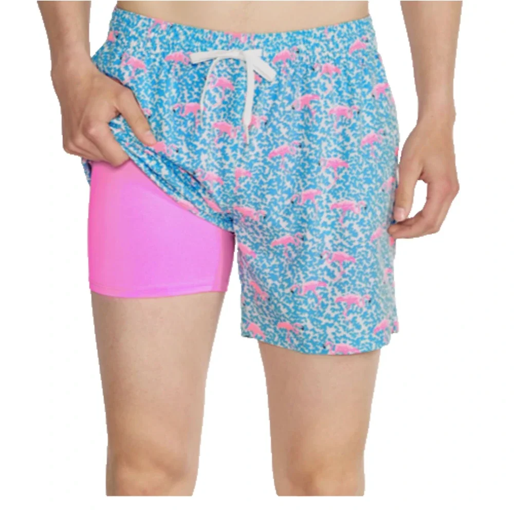 Chubbies Classic Lined Swim Trunks Y2K Men M Domingo Flamingo A005418
